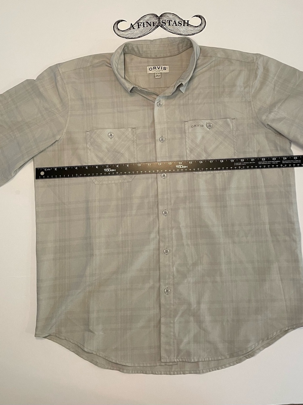 Orvis Light Gray Plaid Long-Sleeve Button-Down Shirt
